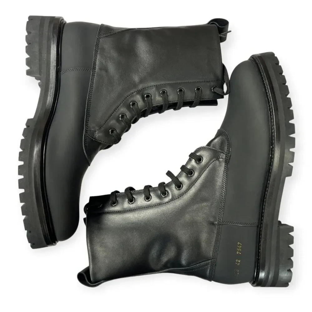Common Projects Technical Leather Boot Black EU 42 2325 MADE IN ITALY NWT